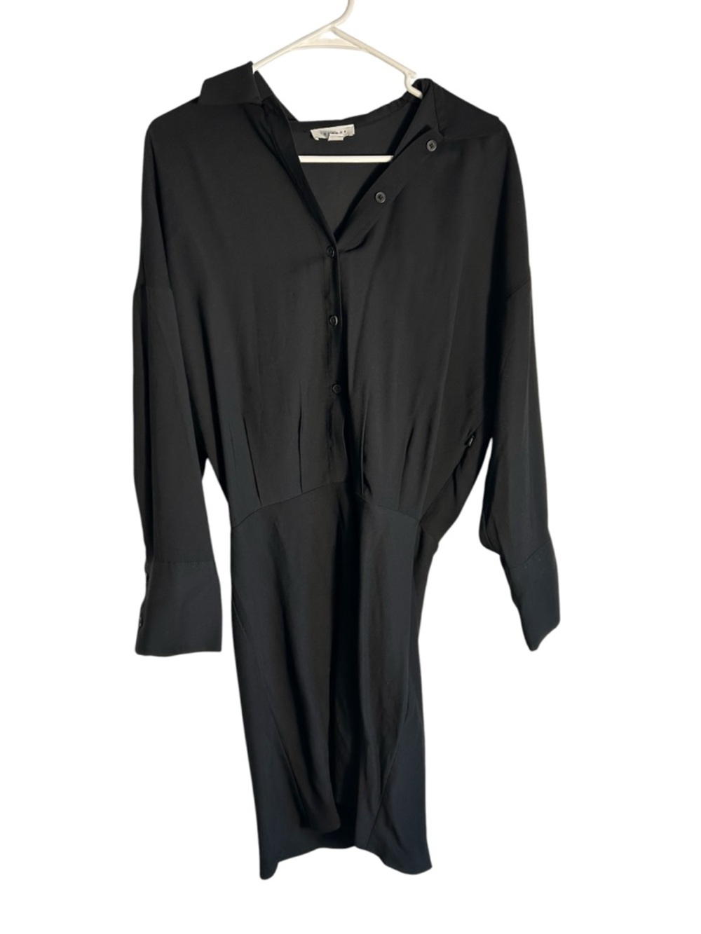 Topshop Women’s Size 6 Long Sleeve Black Midi Dress Blouson 5841